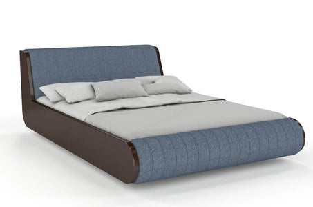 HARALD Beech Floating Bed with Upholstered Headboard