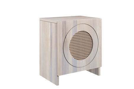 HARMARK Oak Bedside Table with Rattan