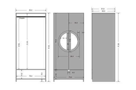 HARMARK Oak Wardrobe with Rattan Doors and Drawer