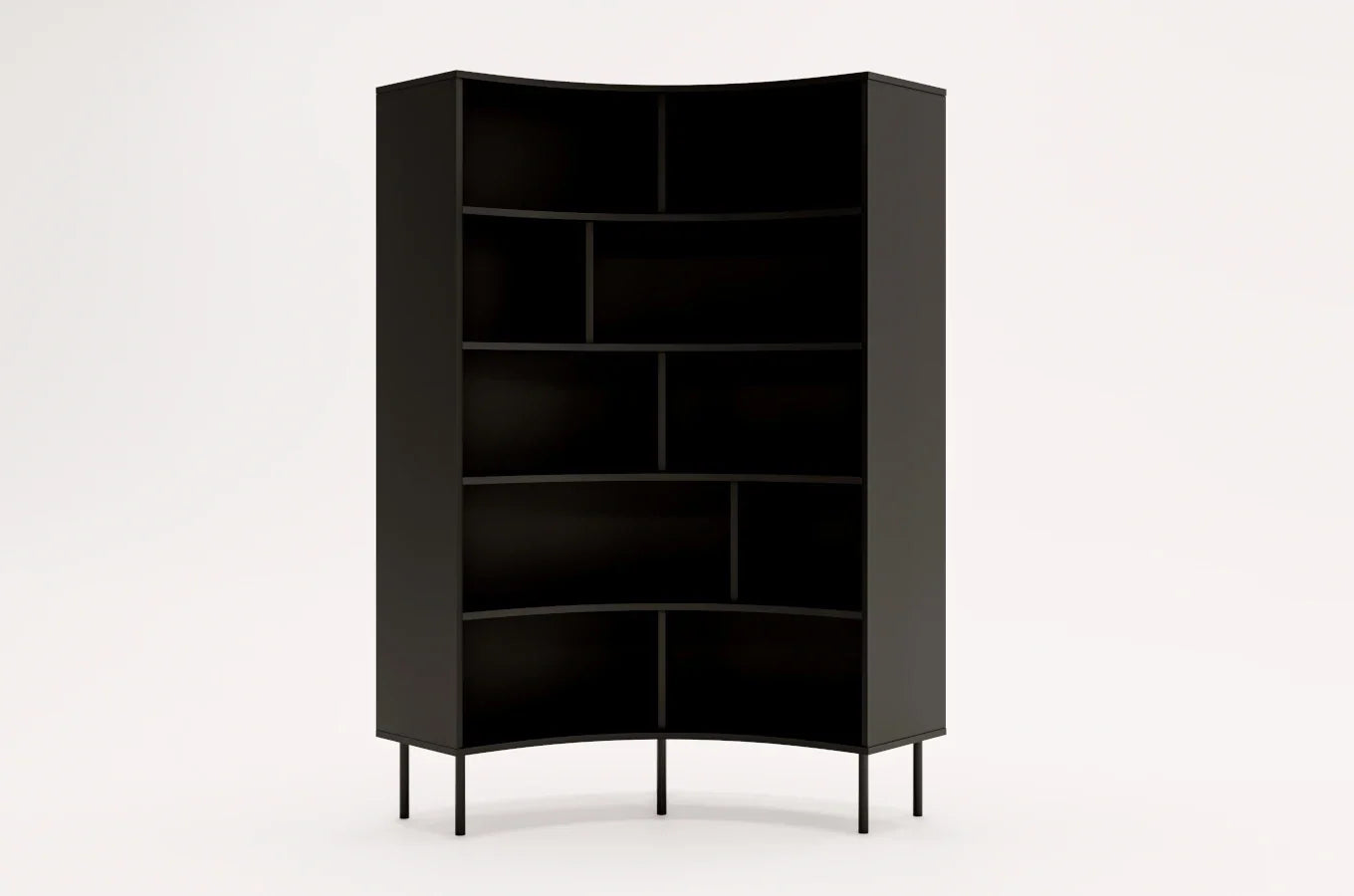 HORN Corner Bookcase 100CM with Black Legs Black