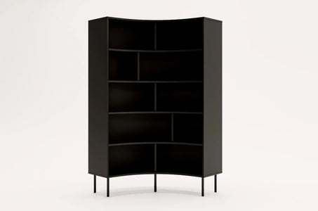 HORN Corner Bookcase 100CM with Black Legs Black