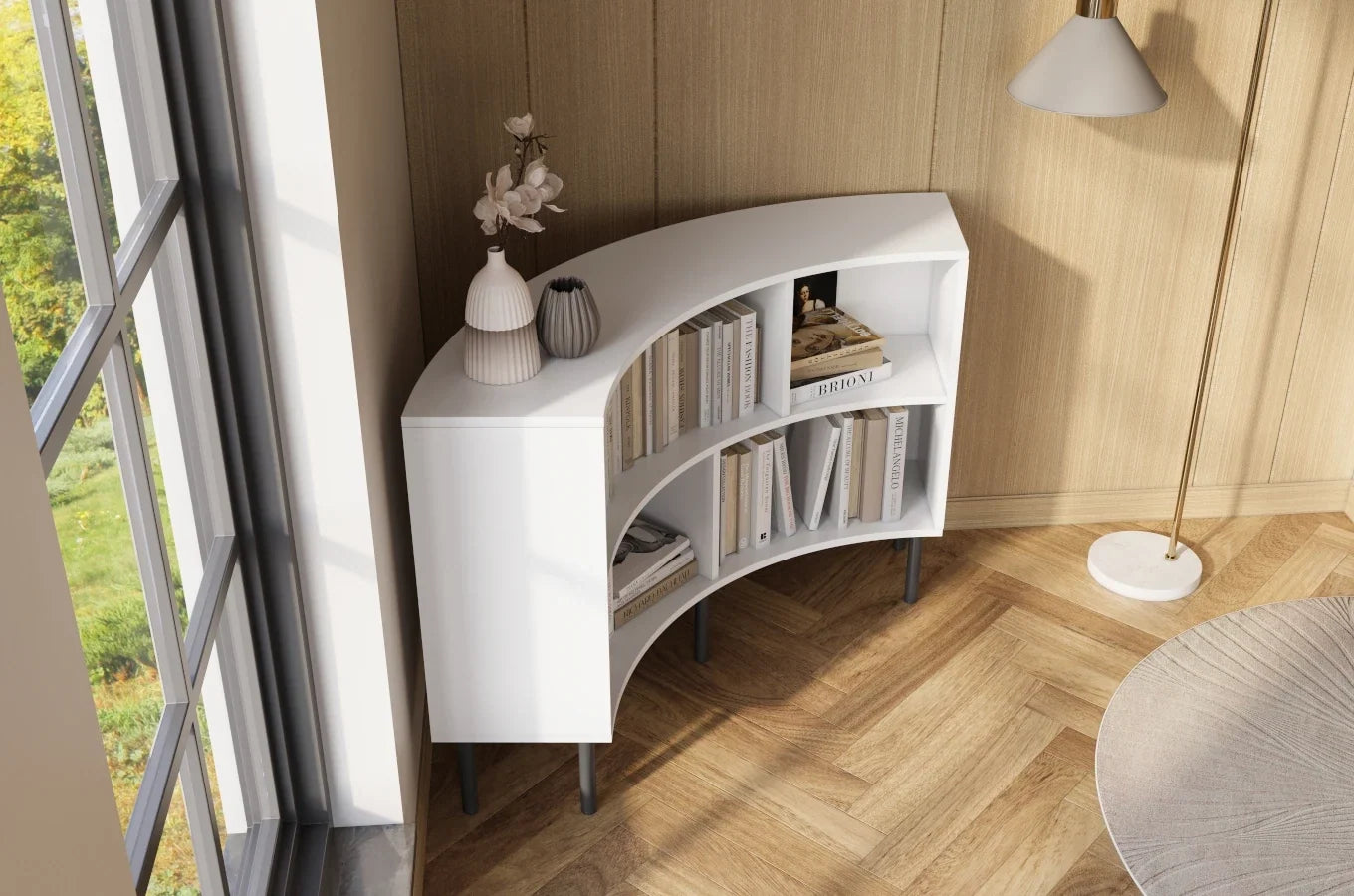 HORN Low Corner Bookcase 100CM