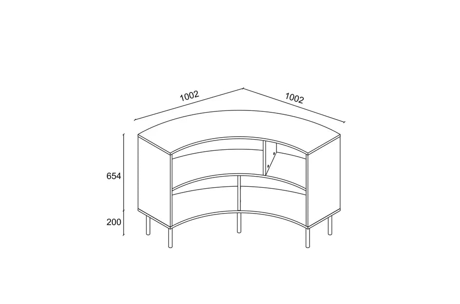 HORN Low Corner Bookcase 100CM