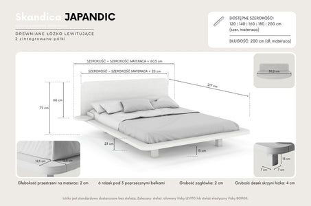 JAPANDIC Beech Bed White
