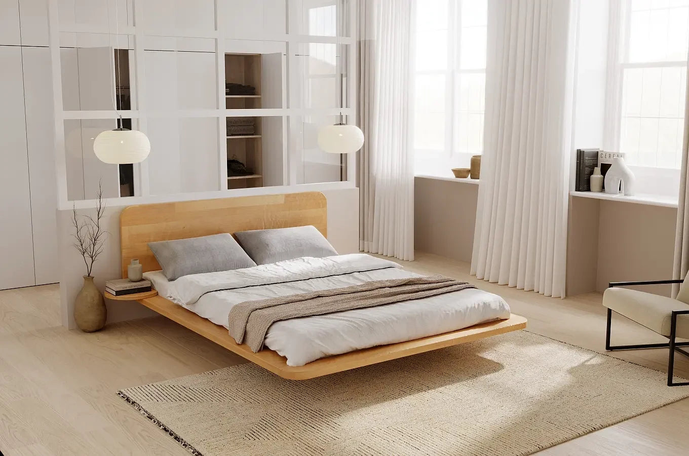 JAPANDIC Beech Bed Natural