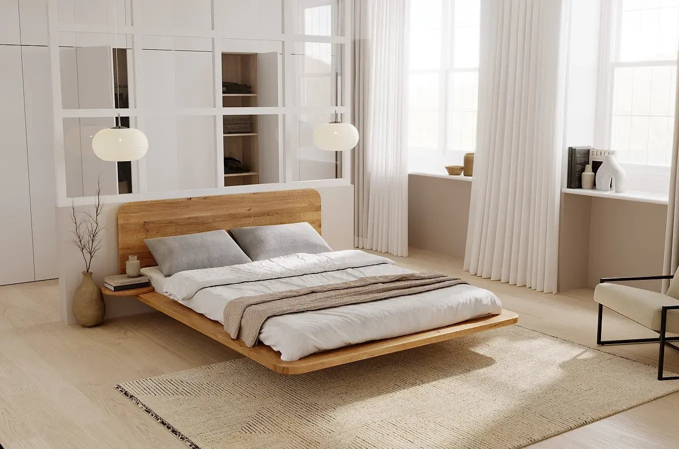 JAPANDIC Oak Bed Natural Oiled