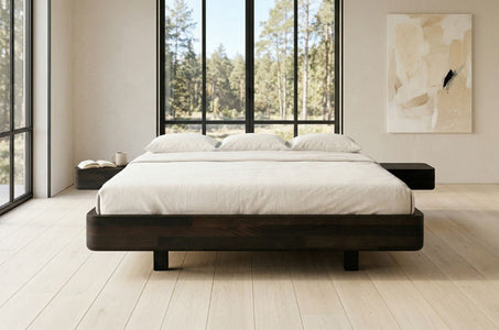 LENA FLAT Beech Floating Bed without Headboard