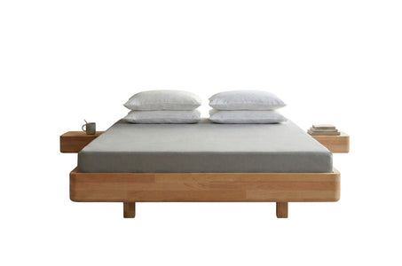 LENA FLAT Beech Floating Bed without Headboard