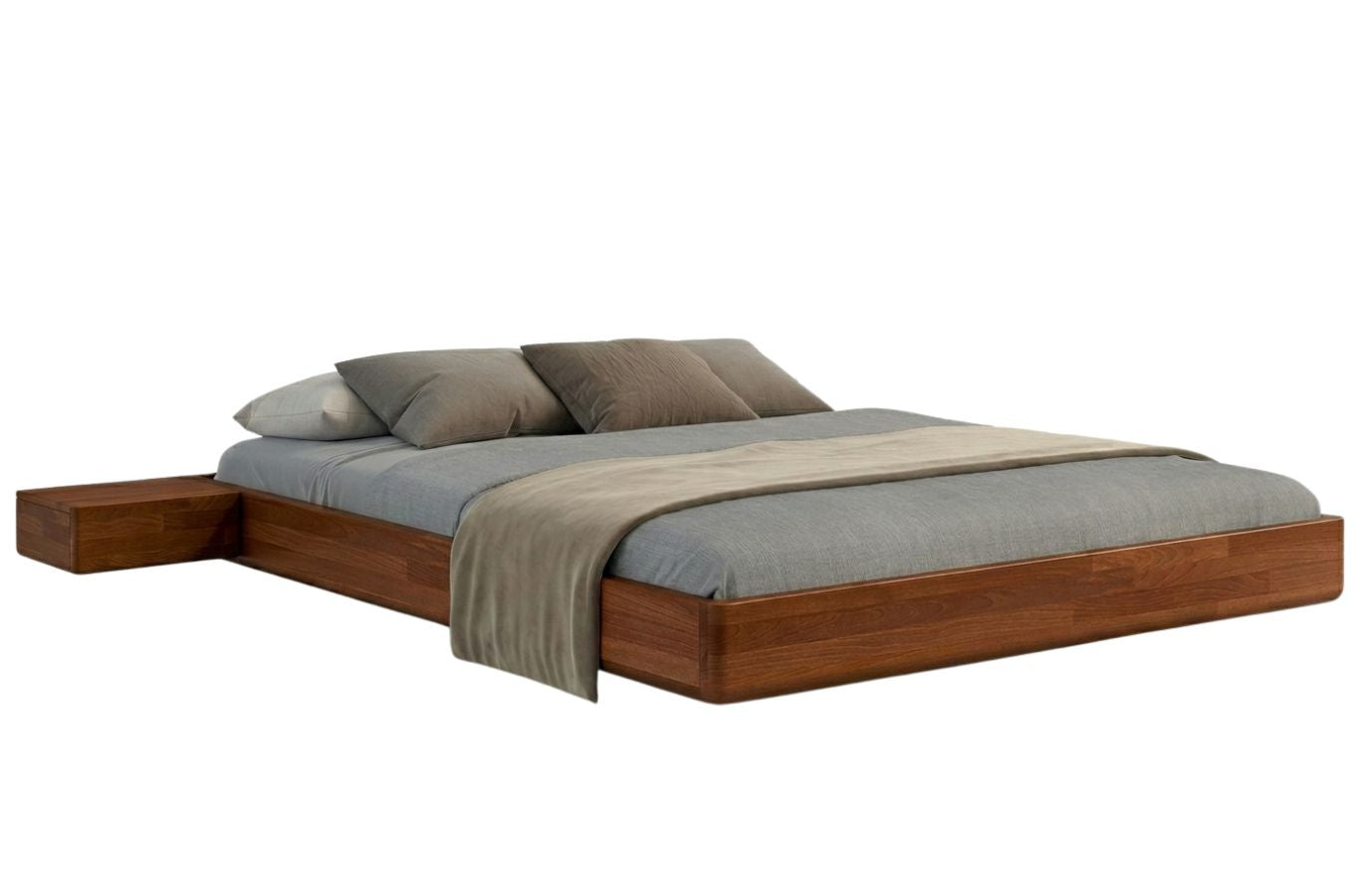 LENA FLAT Beech Floating Bed without Headboard