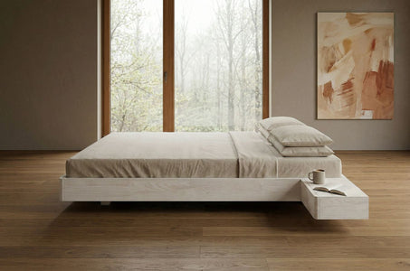 LENA FLAT Beech Floating Bed without Headboard
