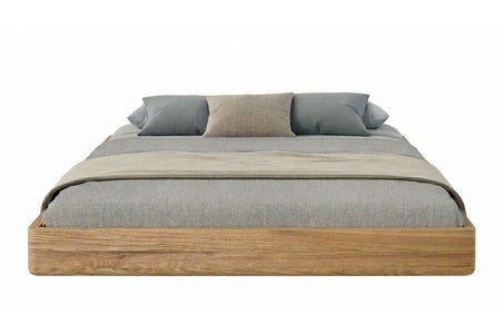 LENA FLAT Oak Floating Bed without Headboard
