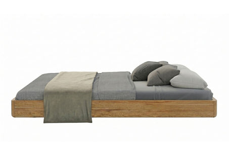 LENA FLAT Oak Floating Bed without Headboard