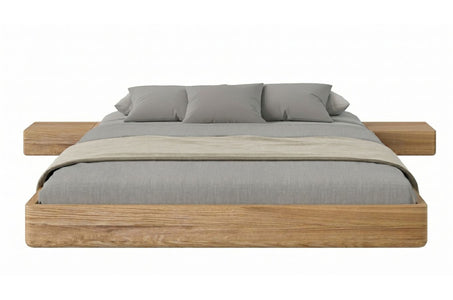 LENA FLAT Oak Floating Bed without Headboard
