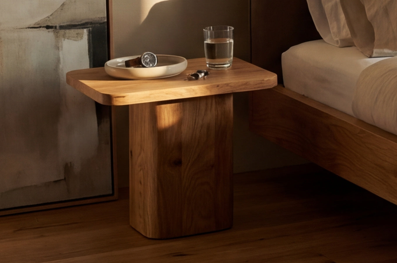 MAUI Oak Bedside Table
