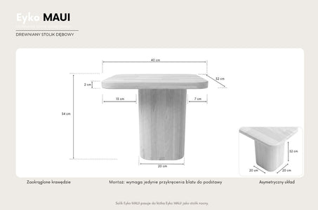 MAUI Oak Bedside Table