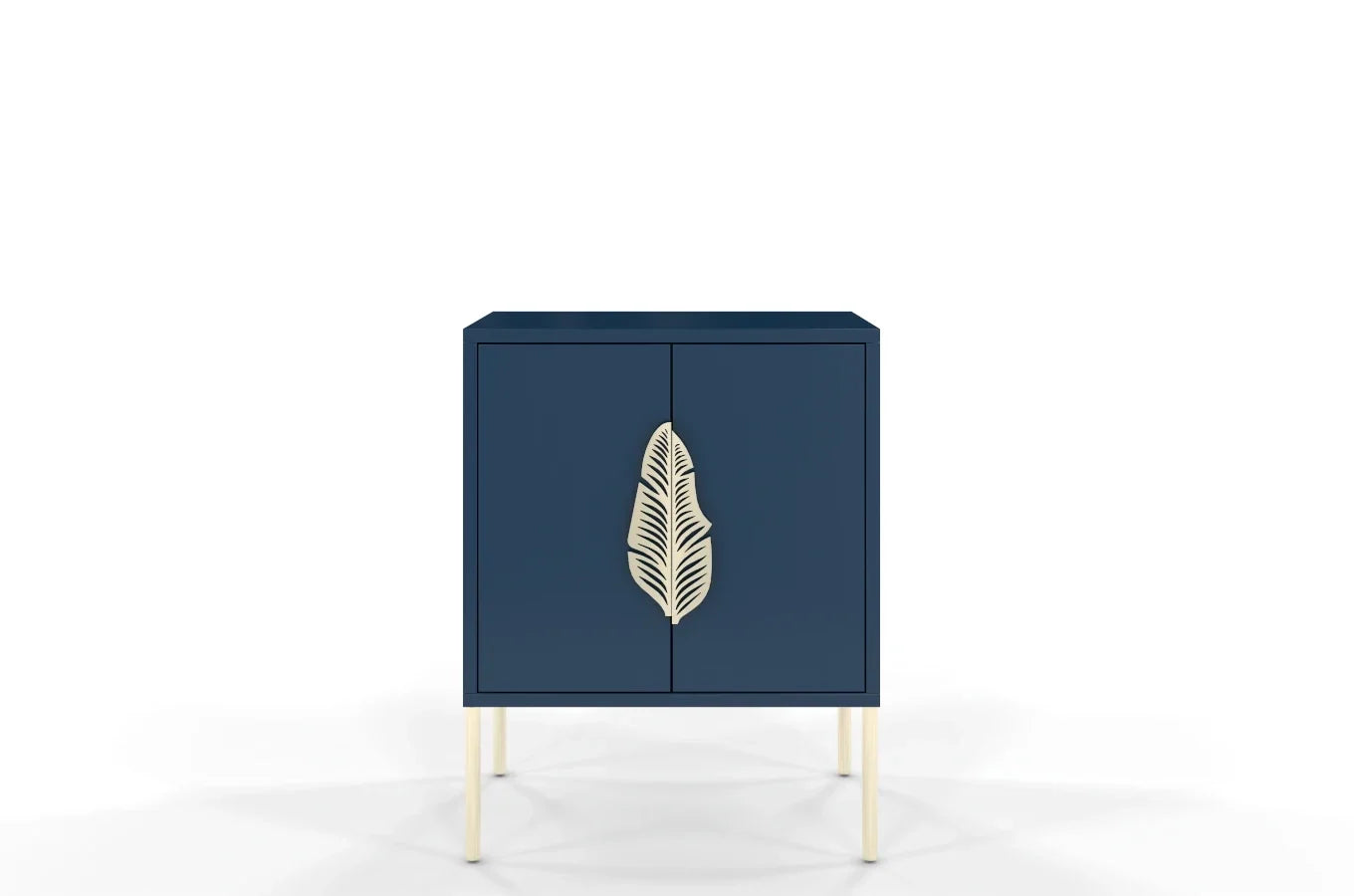 MERLIN Bedside Table with Golden Accessories Navy Blue