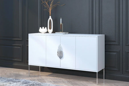 MERLIN White Chest 138CM with Silver Accessories