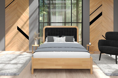 MODENA BC Beech Bed with Lift-Up Storage
