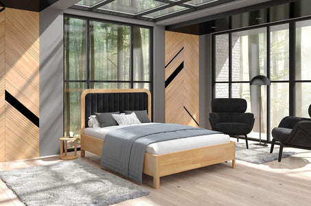 MODENA BC Beech Bed with Lift-Up Storage