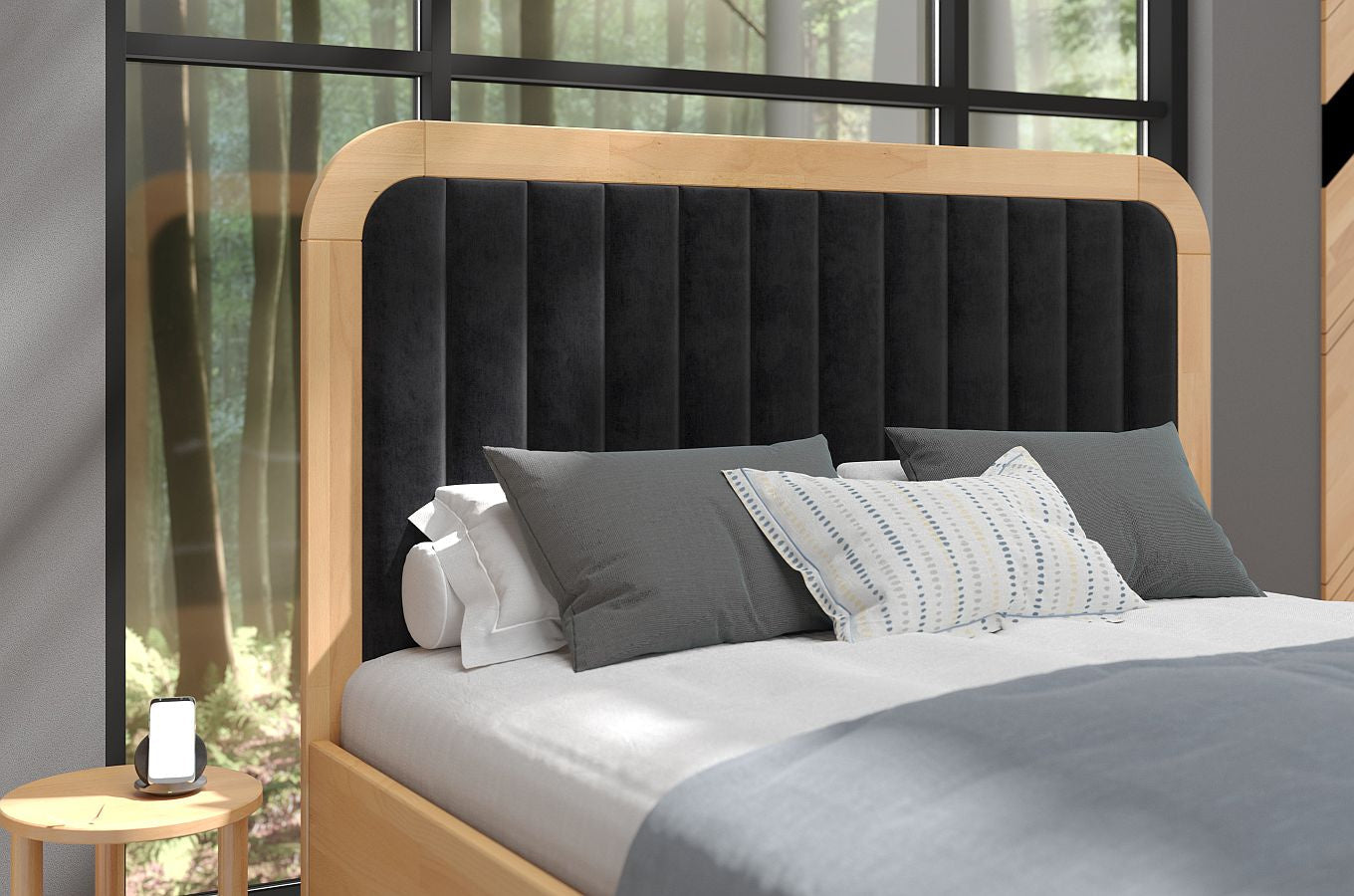 MODENA BC Beech Bed with Lift-Up Storage