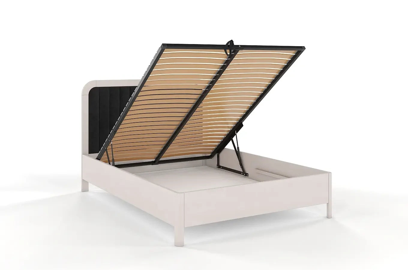 MODENA BC Beech Bed with Lift-Up Storage