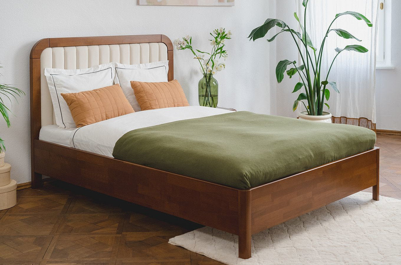 MODENA BC Beech Bed with Lift-Up Storage
