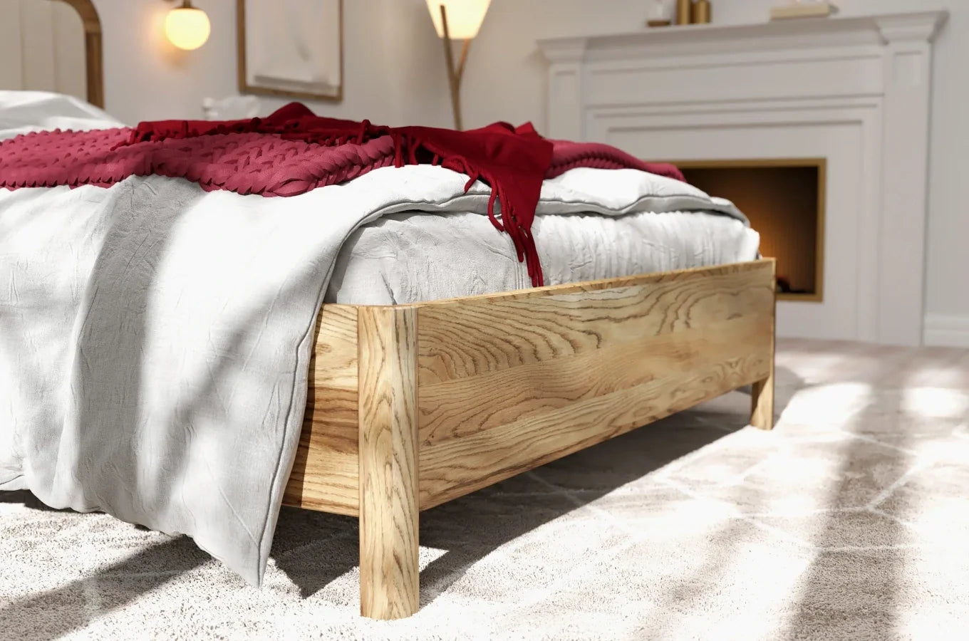 MODENA BC Oak Bed with Lift-Up Storage