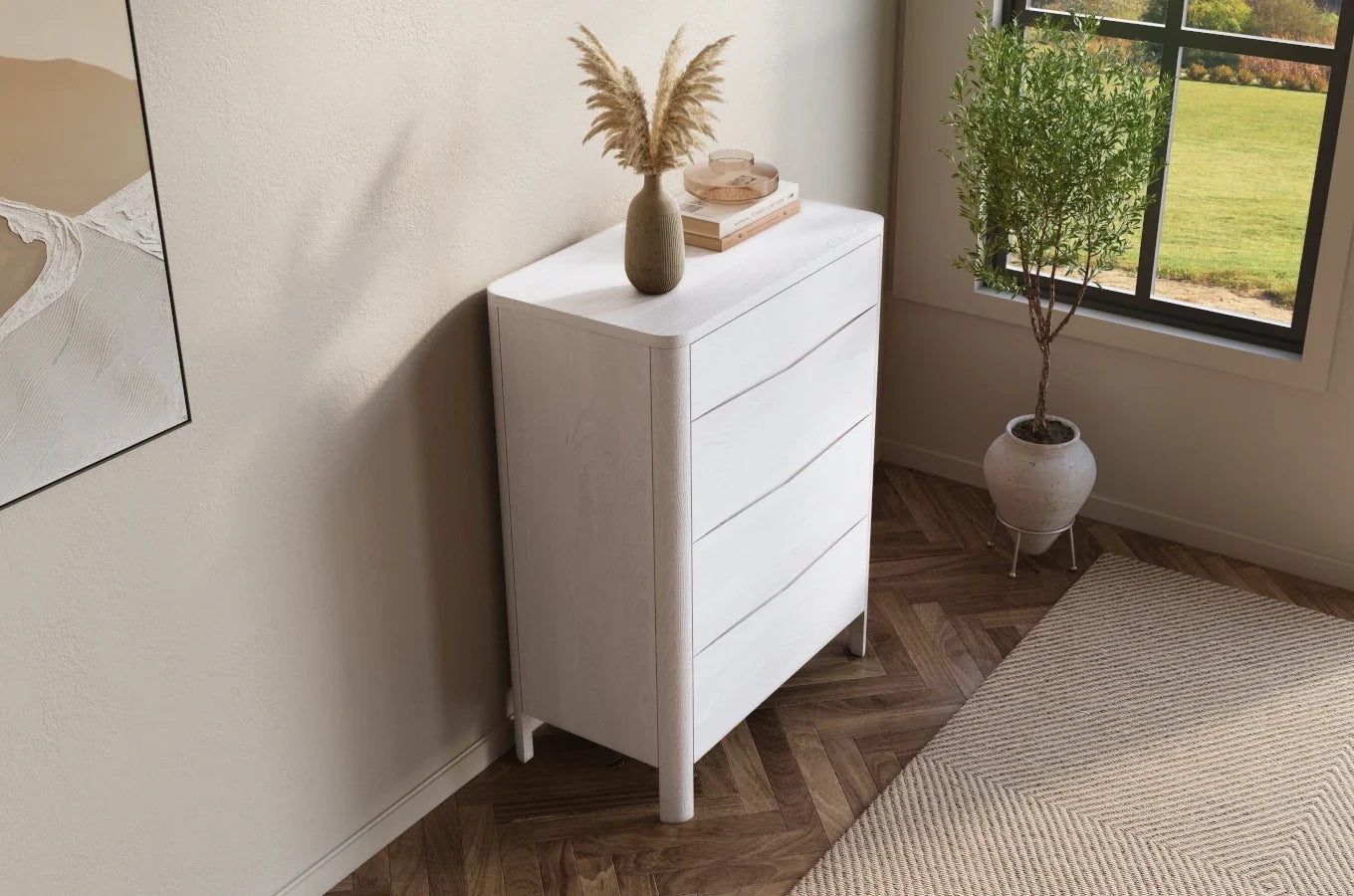 MODENA Beech Chest of Drawers 80CM