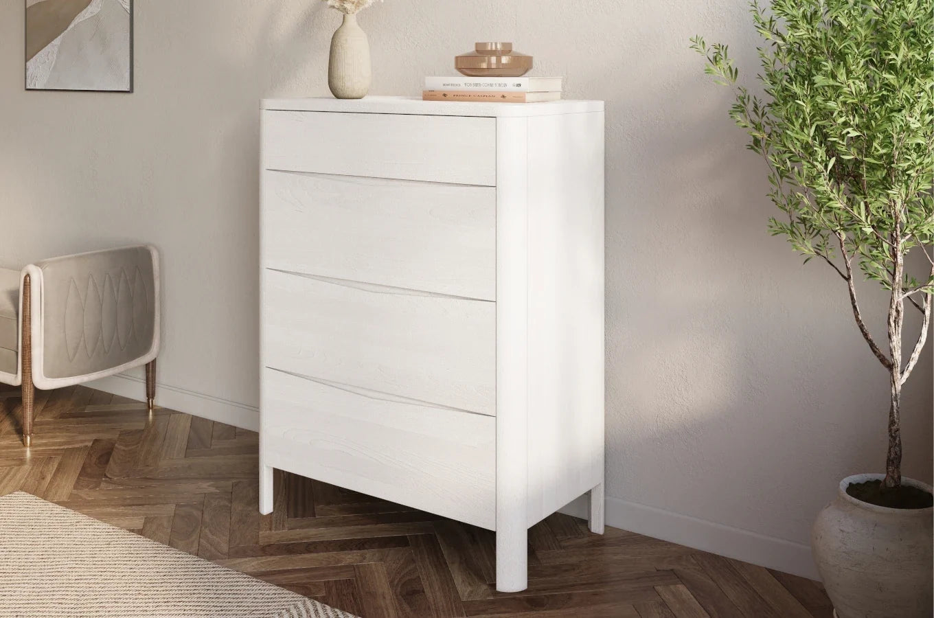 MODENA Beech Chest of Drawers 80CM