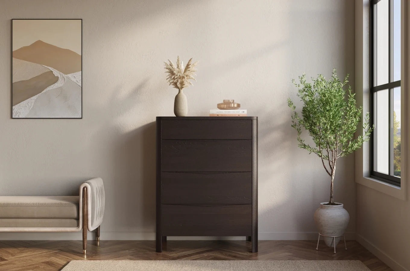 MODENA Beech Chest of Drawers 80CM
