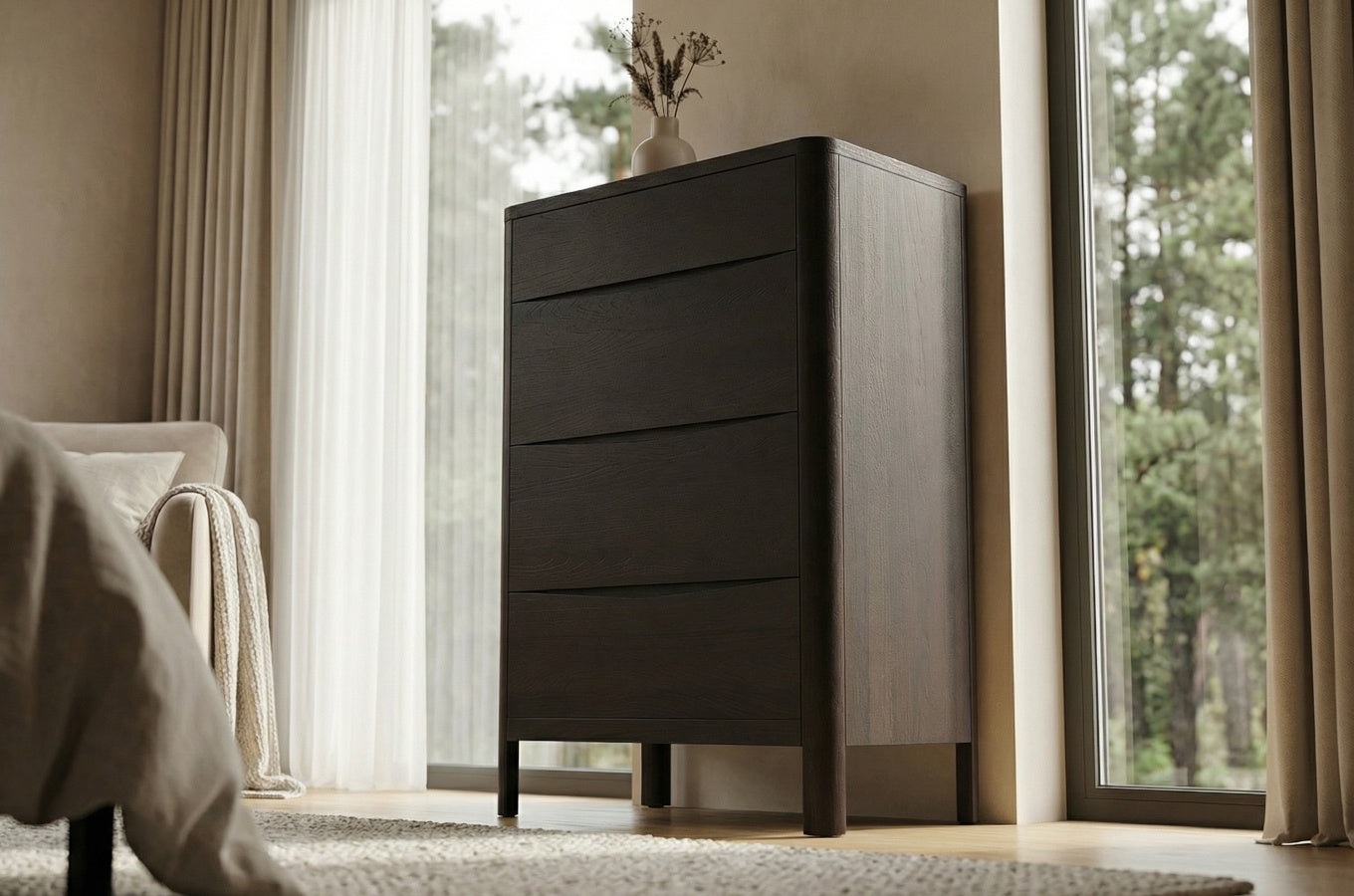 MODENA Beech Chest of Drawers 80CM
