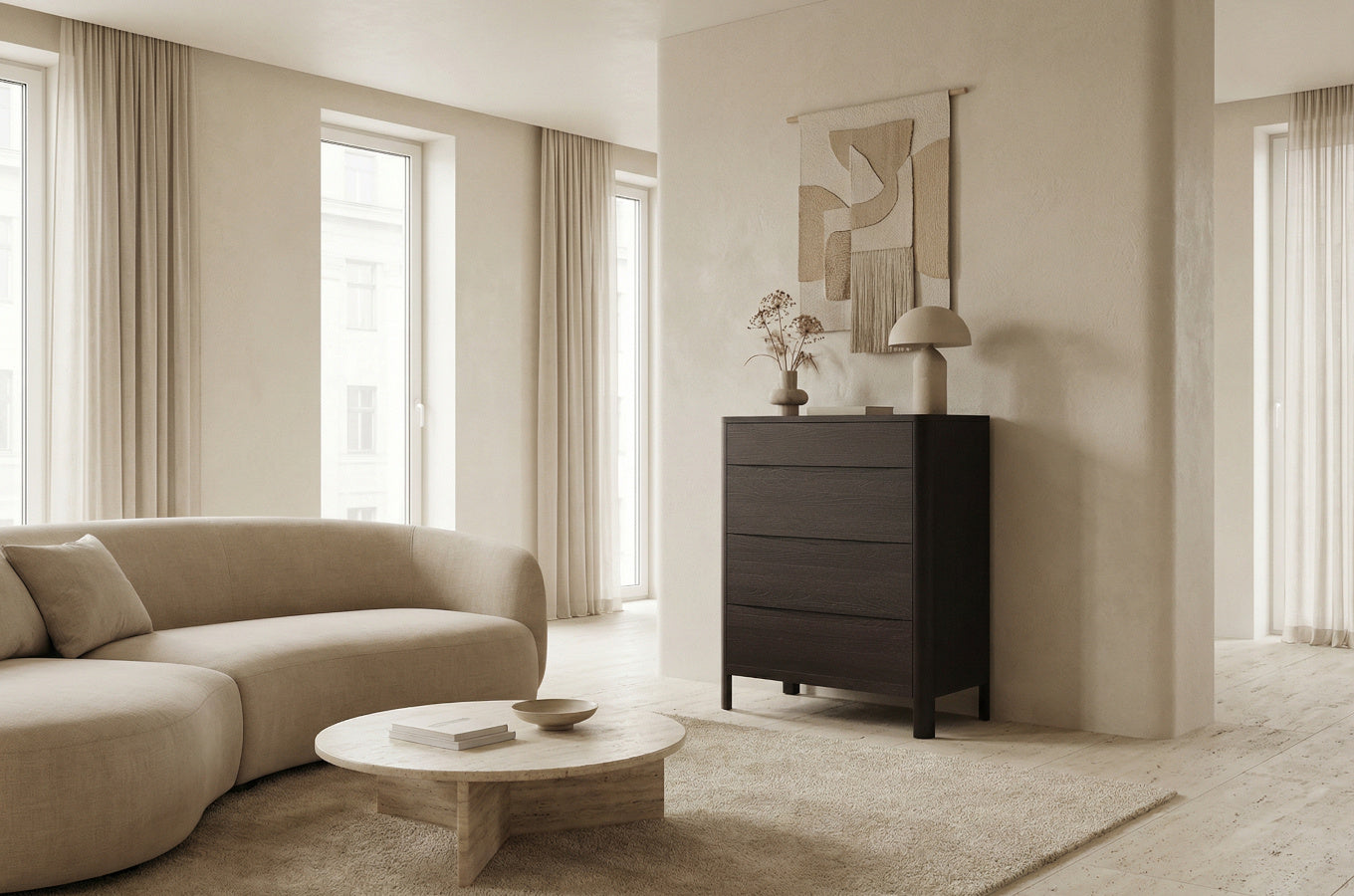 MODENA Beech Chest of Drawers 80CM