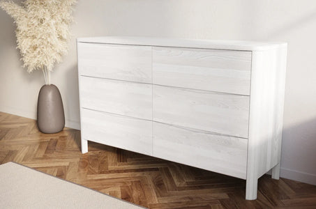 MODENA LOW Beech Chest of Drawers 150CM
