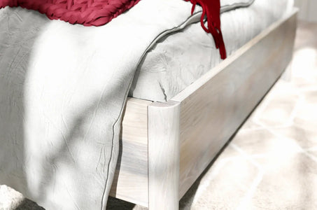 MODENA Oak Bed with Upholstered Headboard