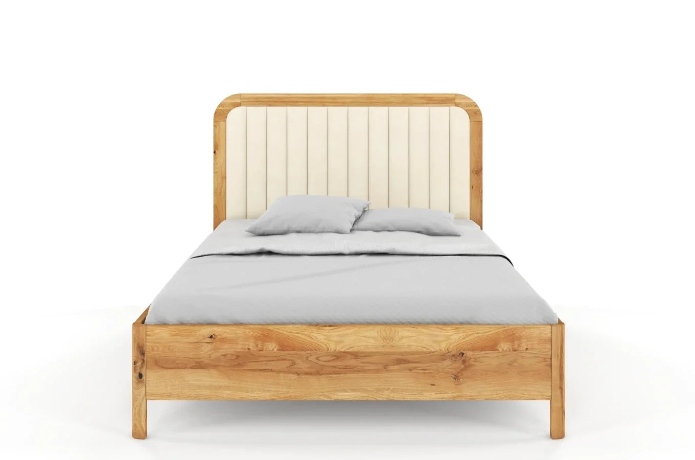 MODENA Oak Bed with Upholstered Headboard