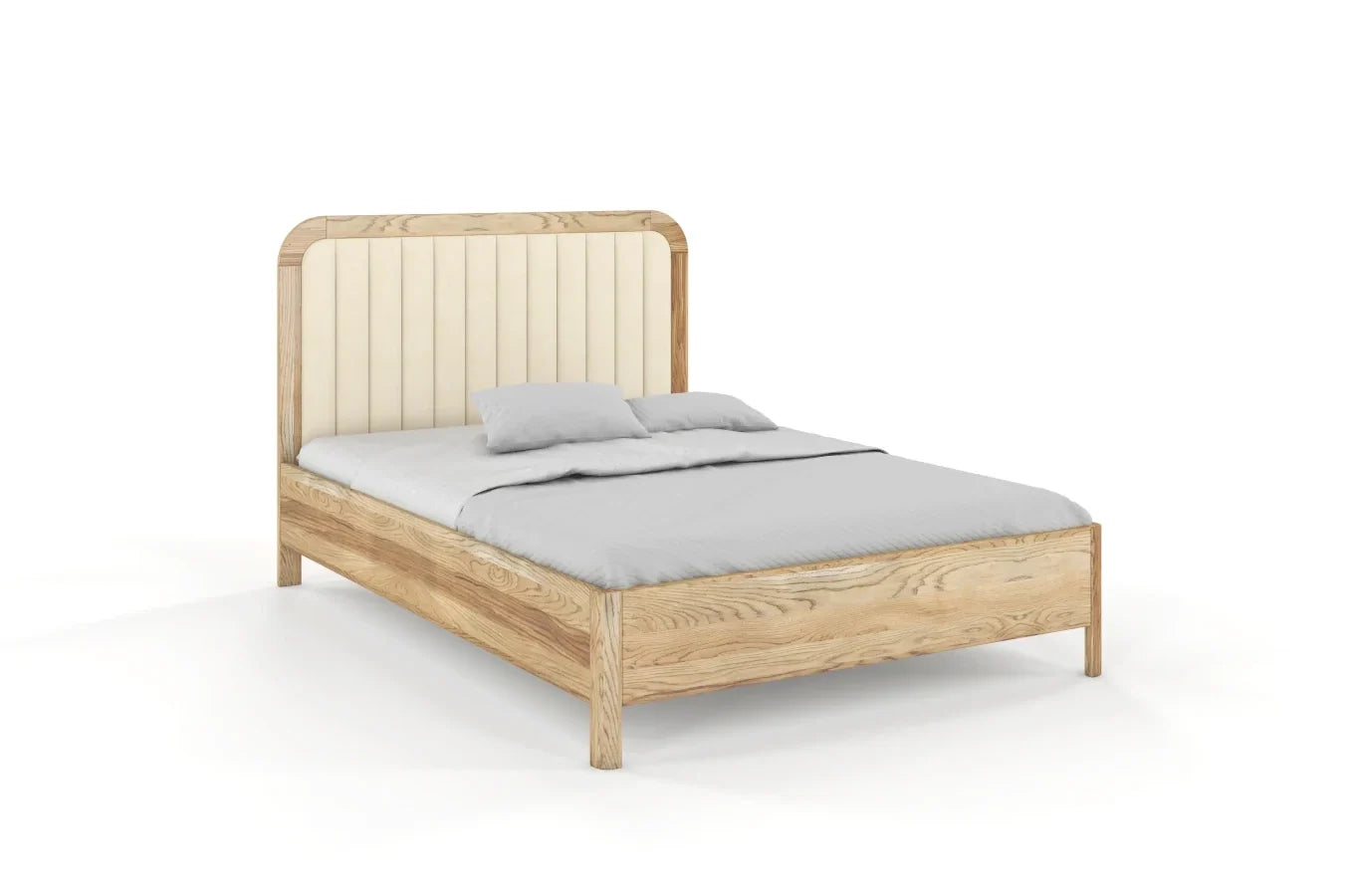 MODENA Oak Bed with Upholstered Headboard
