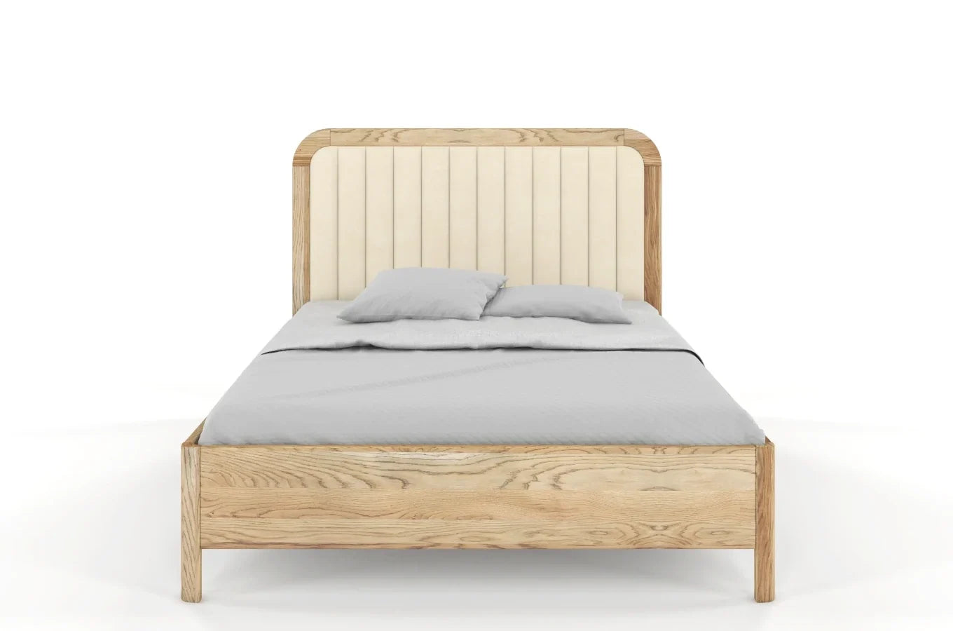 MODENA Oak Bed with Upholstered Headboard