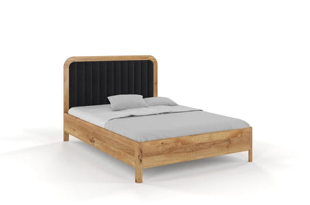 MODENA Oak Bed with Upholstered Headboard