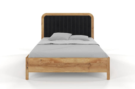 MODENA Oak Bed with Upholstered Headboard