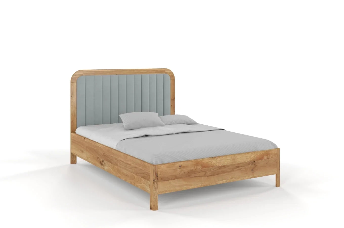 MODENA Oak Bed with Upholstered Headboard