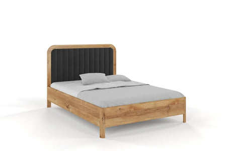 MODENA Oak Bed with Upholstered Headboard