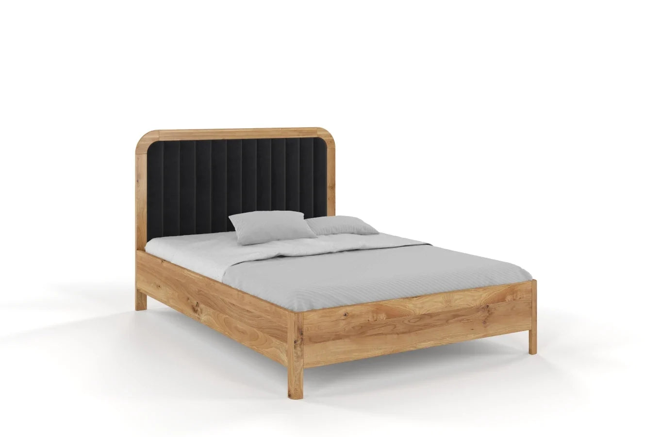 MODENA Oak Bed with Upholstered Headboard