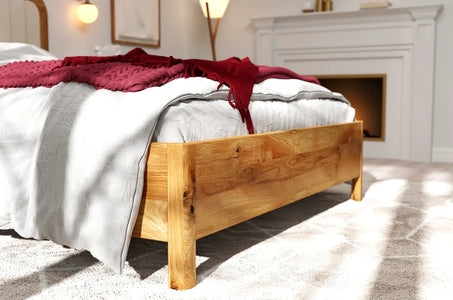 MODENA Oak Bed with Upholstered Headboard