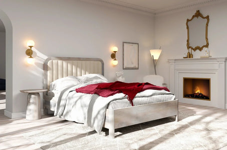 MODENA Oak Bed with Upholstered Headboard