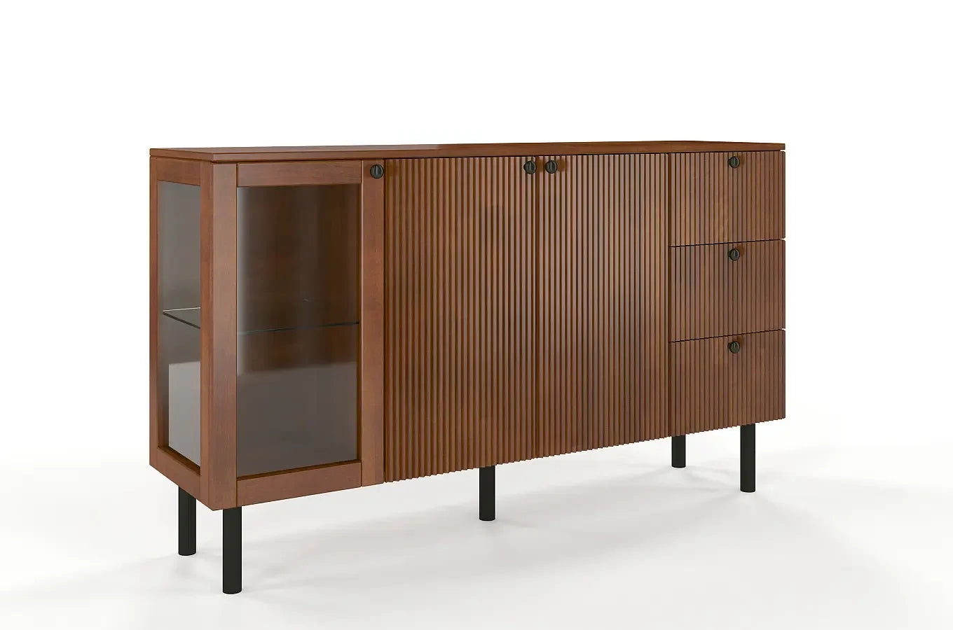 NORVIK Beech Chest 160CM with Glass Door