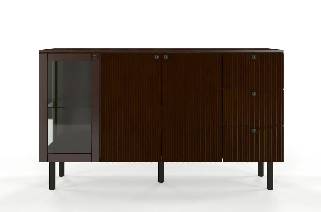 NORVIK Beech Chest 160CM with Glass Door