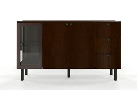 NORVIK Beech Chest 160CM with Glass Door
