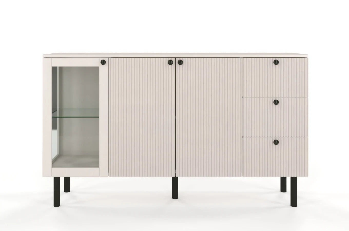 NORVIK Beech Chest 160CM with Glass Door