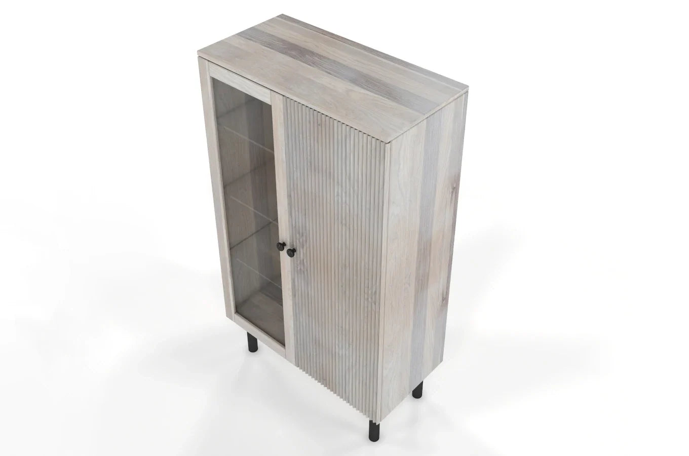 NORVIK High Oak Display Cabinet 80CM