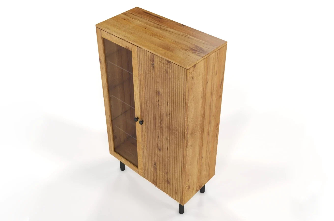 NORVIK High Oak Display Cabinet 80CM